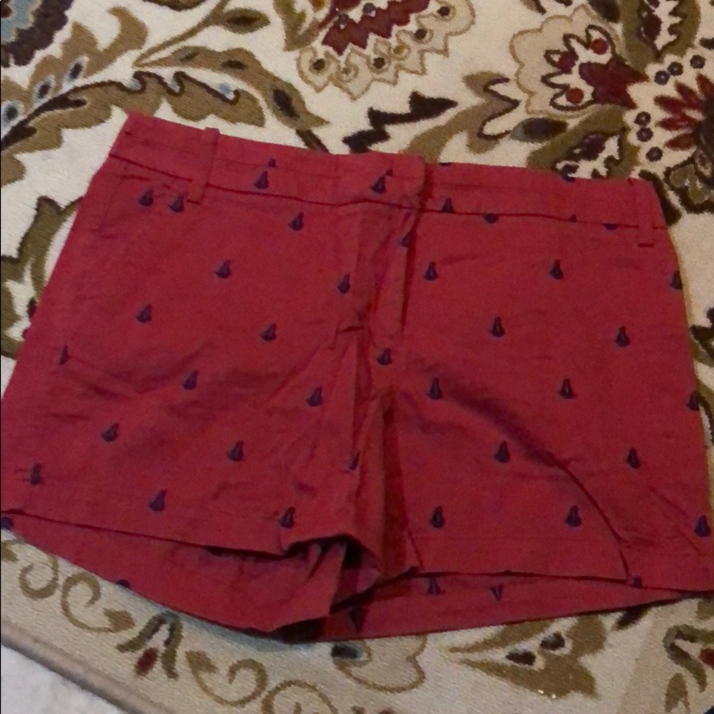 Red and navy cotton shorts
